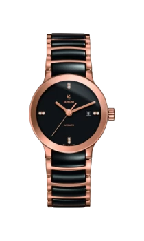Image of Rado Centrix Automatic Diamonds Womens watch - Water-resistant 3 bar (30 m), Stainless steel / PVD, black