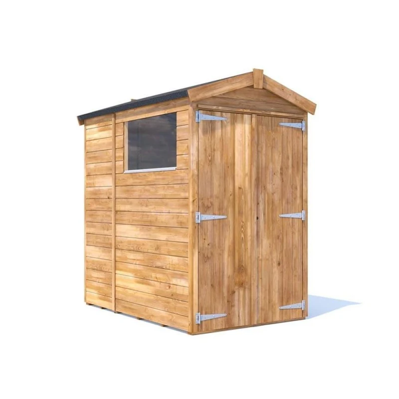 Image of Dunster House Garden Shed 1.2 X 1.8M (4' X 6') 12mm Walls Pressure Treated, Apex Roof With Window, Overlord Modular