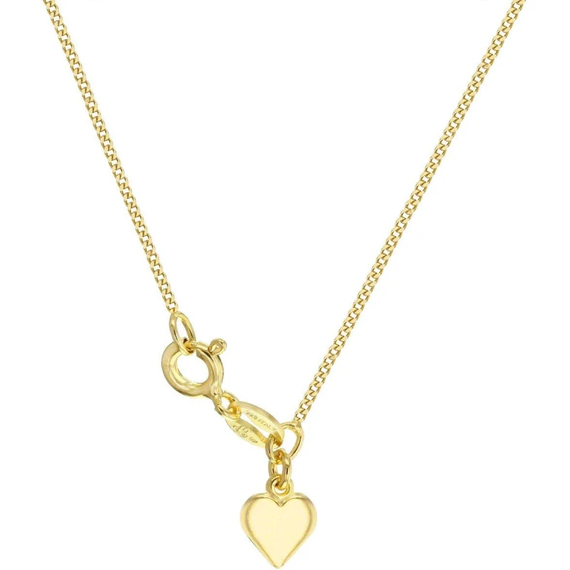 Image of Be You Sterling Silver Gold Plated Heart Curb Chain Gold female 18inch
