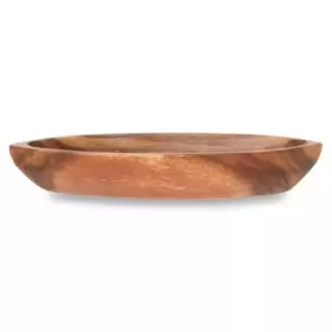 Image of Interiors By Ph Acacia Wood Boat Shape Tray