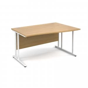 Image of Maestro 25 WL Right Hand Wave Desk 1400mm - White Cantilever Frame oa