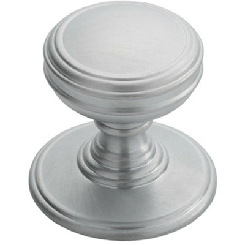 Image of Loops Ringed Tiered Cupboard Door Knob 38mm Diameter Satin Chrome Cabinet Handle Multi unisex