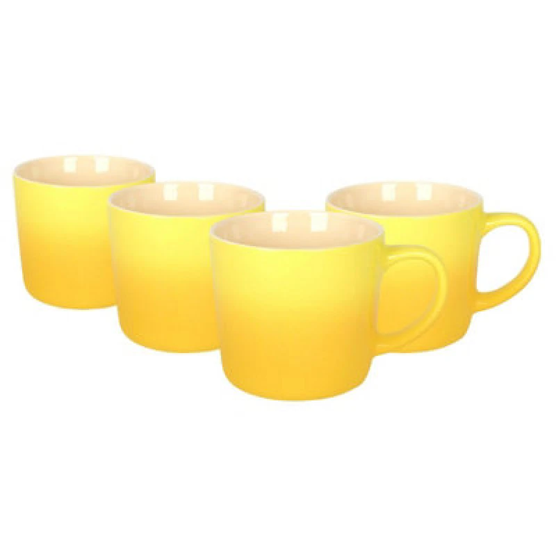 Image of Argon Tableware New Bone China Ombre Mugs - 330Ml - Yellow - Pack Of 4