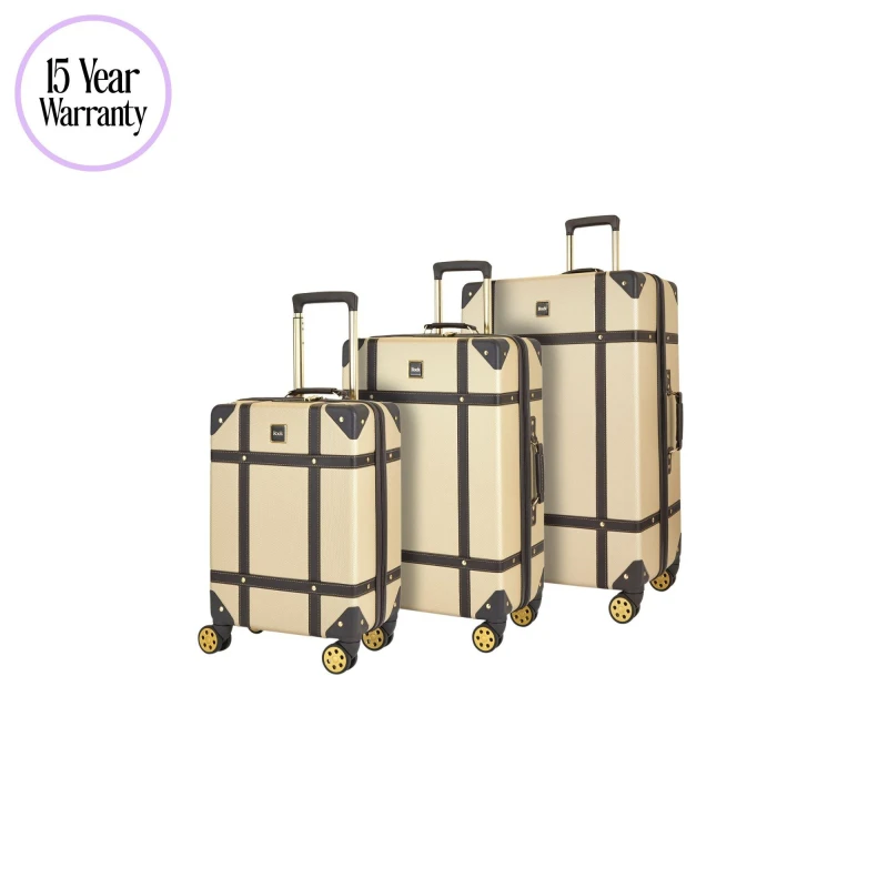 Image of Rock Rock Vintage Suitcase Gold Gold unisex 3pc Set