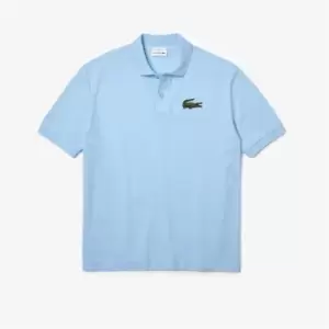 Image of LACOSTE Embroidered Crododile Polo Shirt - Blue