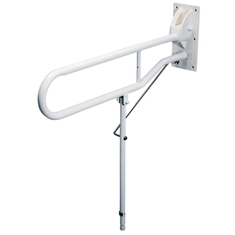 Image of Loops Hinged Support Arm with Backplate and Leg - 775mm Length - Wall Mounted Grab Bar Multi