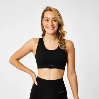 Image of USA Pro Cropped Sports Bra - Black