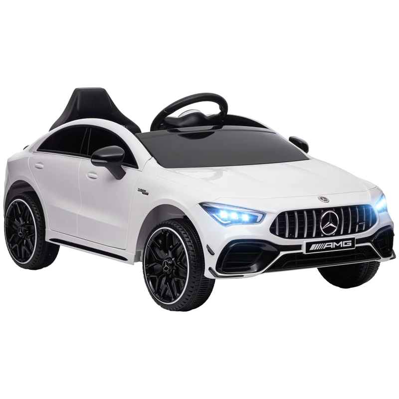 Image of AIYAPLAY Mercedes-AMG CLA 45 Licensed 12V Ride on Car w/ Music - Yellow - White TJ Hughes 5061025033256