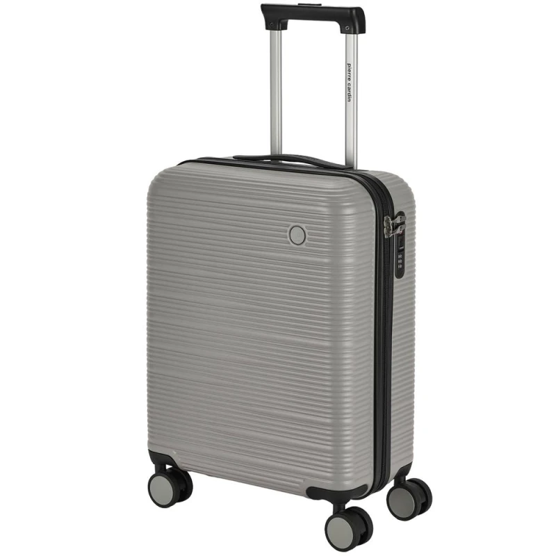 Image of Pierre Cardin Arles Travel Cabin Suitcase, Hard Shell, Spinner Wheels - Grey Grey Unisex Cabin