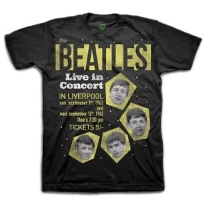 Image of The Beatles - 1962 Live in Concert Unisex Small T-Shirt - Black