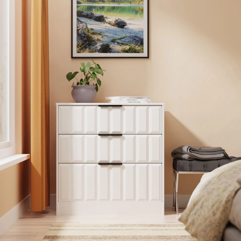 Image of Ready Assembled 2 U Seattle 3 Drawer Deep Chest (Ready Assembled) in White Size: Medium White Unisex Medium
