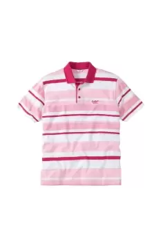 Image of Short Sleeve Tonal Stripe Polo Shirt