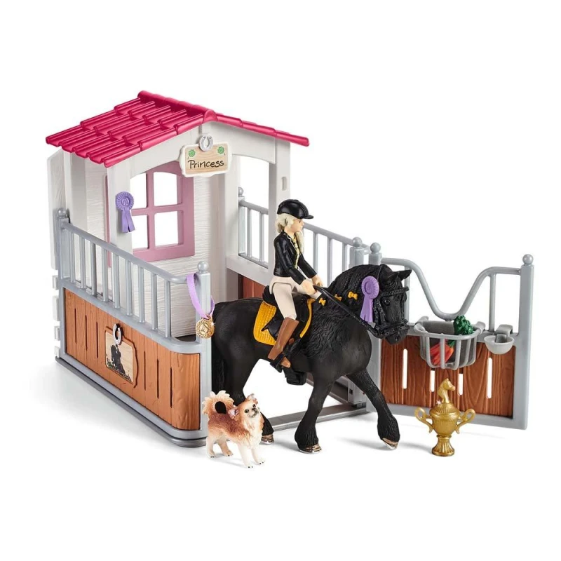 Image of Figurine: Schleich Horse Club Horse Box with Horse Club Tori & Princess Toy Playset, Unisex, 5 to 12 Years, Multi-colour (42437) Multi
