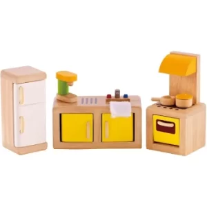 Image of Hape Kitchen Wooden Doll House Furniture Playset