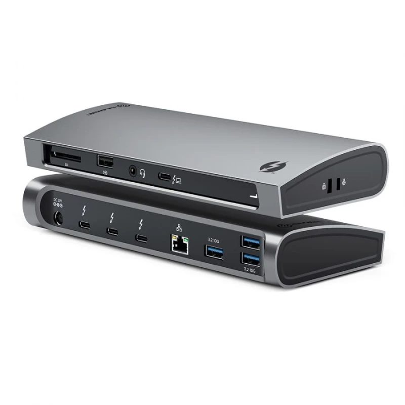 Image of ALOGIC TB4D3TB notebook dock/port replicator Wired Thunderbolt 4 Black
