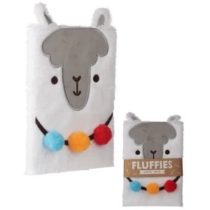Image of Llama Design Fluffy Plush Notebook