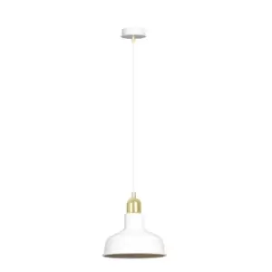 Image of Ibor White Dome Pendant Ceiling Light 1x E27