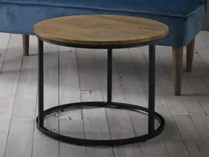 Image of LPD Java Distressed Oak Round Coffee Table Flat Packed