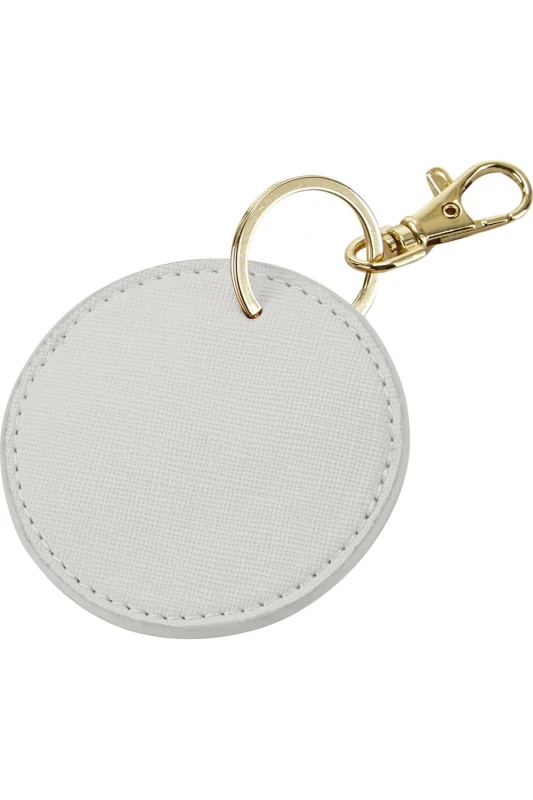 Image of Bagbase Boutique Circular Leather-Look PU Keyclip in Light Grey Light Grey Unisex One Size