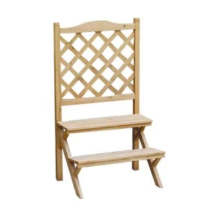 Image of Charles Bentley Garden Wooden 2 Tier Lattice Display Plant Stand