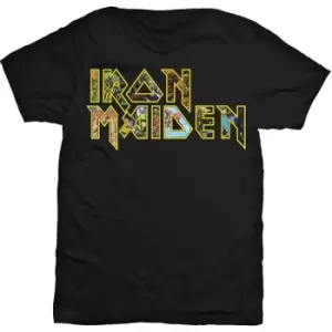 Image of Iron Maiden - Eddie Logo Unisex Large T-Shirt - Black