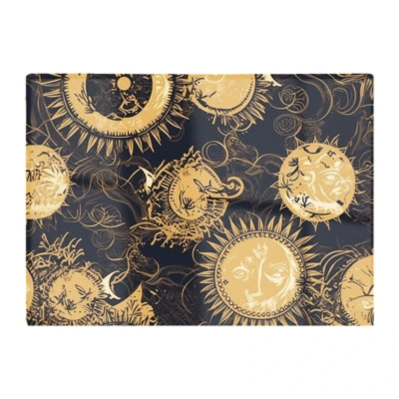 Image of Warren Reed Designer Moon And Sun Gold Blue Glass Chopping Board