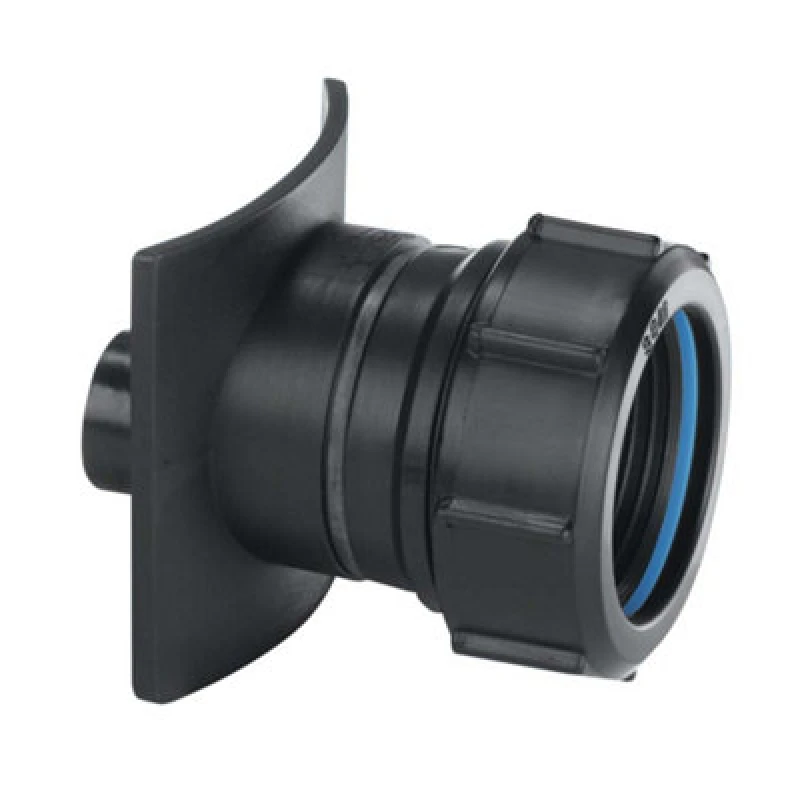 Image of McAlpine BOSS82CAST-BL Black Mechanical Two Piece Cast Iron Soil Pipe Boss Connector to suit 22mm drill size Black
