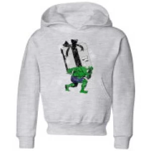 Image of Marvel The Incredible Hulk Christmas Present Kids Christmas Hoodie - Grey - 3-4 Years