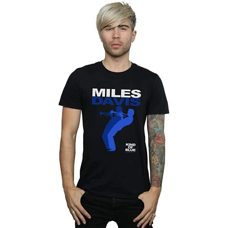 Image of Miles Davis Mens Kind Of Blue T-Shirt in Black Size: Small Black Male S