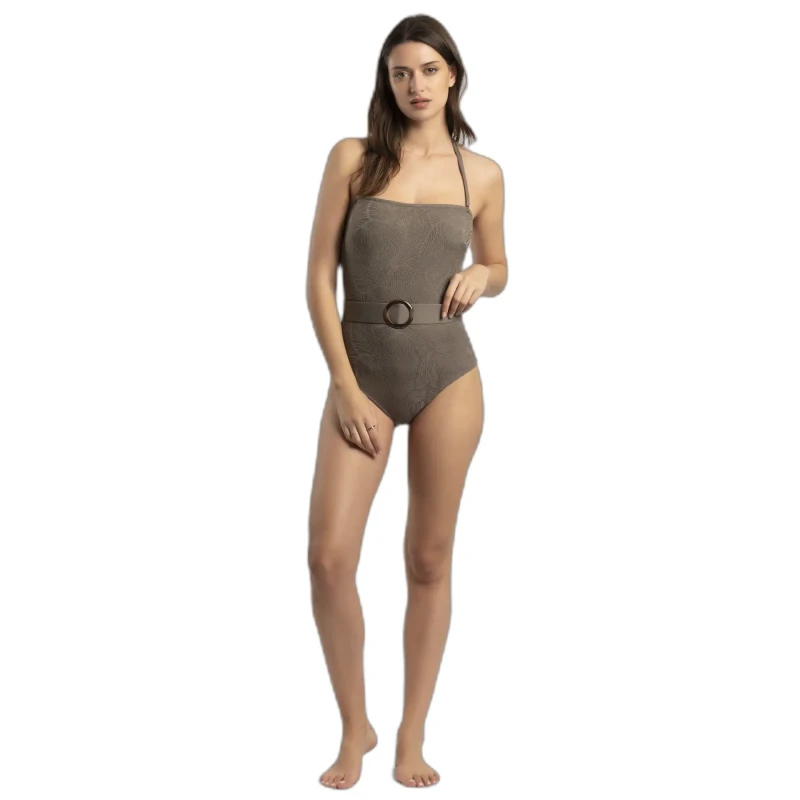 Image of Bandeau swimsuit For Her Admas Fresh Leaves Gris Female 48