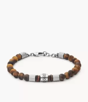 Image of Fossil Men Heritage Tiger's Eye Beaded Bracelet