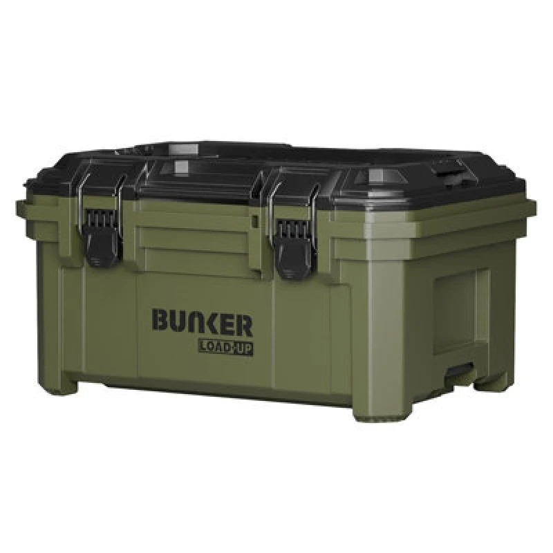 Image of Draper Bunker Load Up Stacking Tool Box 230mm Ip65 Waterproof Storage With Lift Out Tray & Lockable Lid