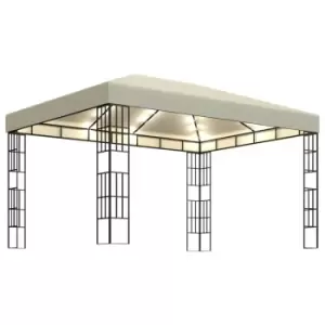 Image of Vidaxl Gazebo With LED String Lights 3X4 M Cream