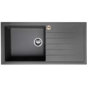 Image of Bristan - Gallery Quartz Easyfit 1.0 Bowl Kitchen Sink RH Drainer 1000mm L x 500mm W - Dawn Grey