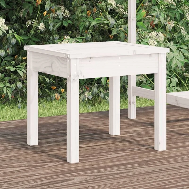 Image of VIDAXL Garden Bench White 50x44x45cm Solid Wood Pine Vidaxl 8720845691196