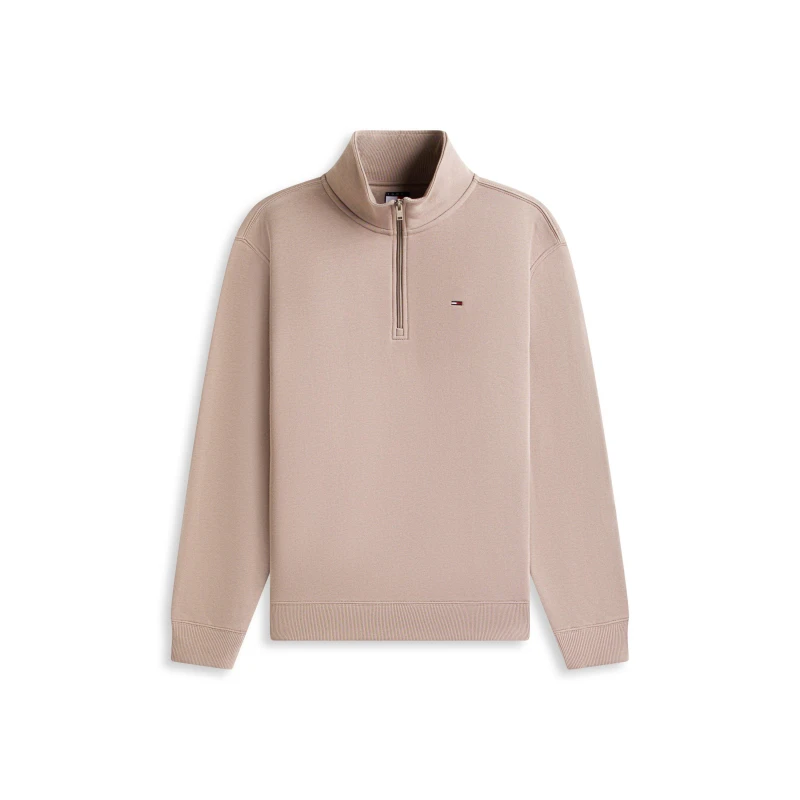 Image of Tommy Jeans TJ Fleece 1/4Zip Sn63 Ivy Mink male L