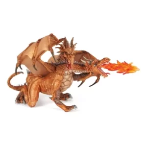 Image of PAPO Fantasy World Gold Two Headed Dragon Toy Figure, Three Years or Above, Gold (38938)