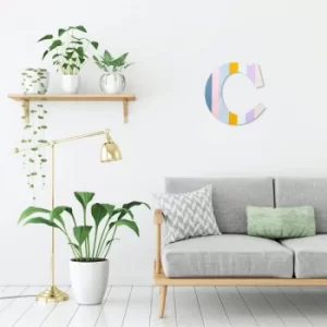 Image of Alphabet C Multicolor Decorative Wooden Wall Accessory