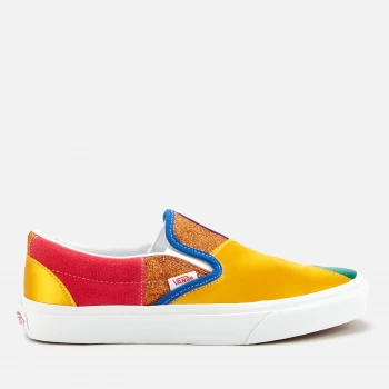 Image of Vans Womens Pride Classic Slip-On Trainers - Patchwork/True White - UK 5