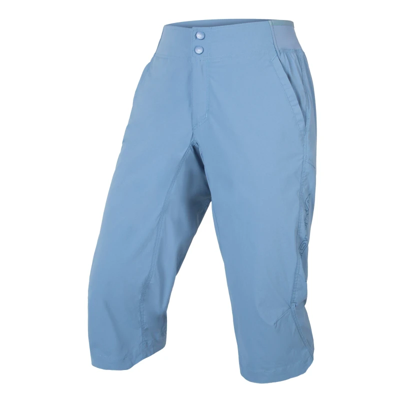 Image of Endura Hummvee Lite 3/4 Shorts (With Liner) Ladies Blue Steel female 8 (XS)