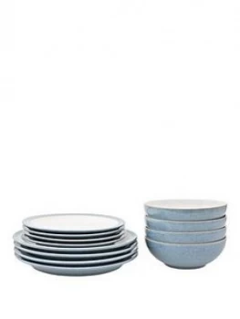 Image of Denby Elements 12 Piece Dinner Set ; Blue