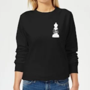 Image of Yas Queen White Pocket Print Womens Sweatshirt - Black - 5XL