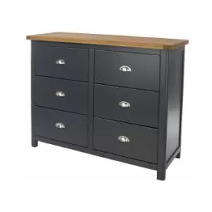 Image of 3+3 Chest of Drawers Luxurious Dark Carbon Finish