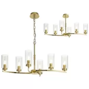 Image of Ceiling Pendant, Semi Ceiling, 6 x E14, Polished Gold - Luminosa Lighting