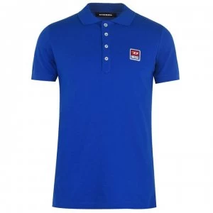 Image of Diesel Chest Logo Polo Shirt - 8II Mid Blue