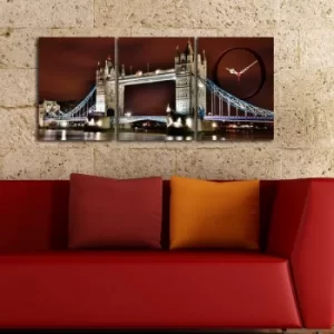 Image of 3P3040CS-74 Multicolor Decorative Canvas Wall Clock (3 Pieces)