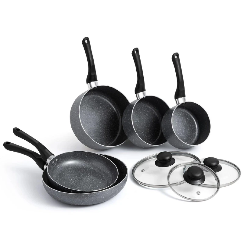 Image of VonShef Granite Effect Pans - 8 Piece Set Granite unisex 8 Pcs