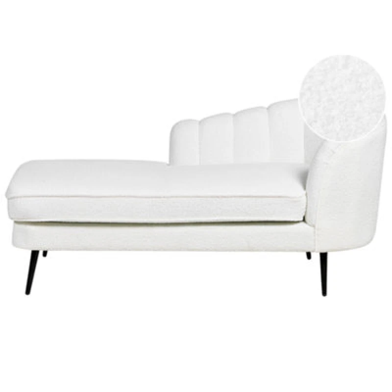 Image of Beliani Right-Hand Chaise Lounge Allier Boucle Off-White