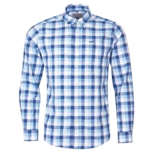 Image of Barbour Mens Wardlow Tailored Shirt Blue Medium
