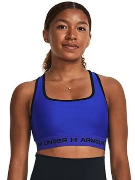 Image of Under Armour Training Heatgear Armour Medium Support Crossback Sports Bra - Dark Blue
